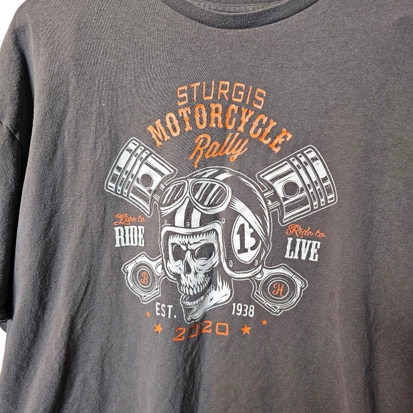 Sturgis Motorcycle Rally Black Graphic T-Shirt - Gray - Picture 3 of 4